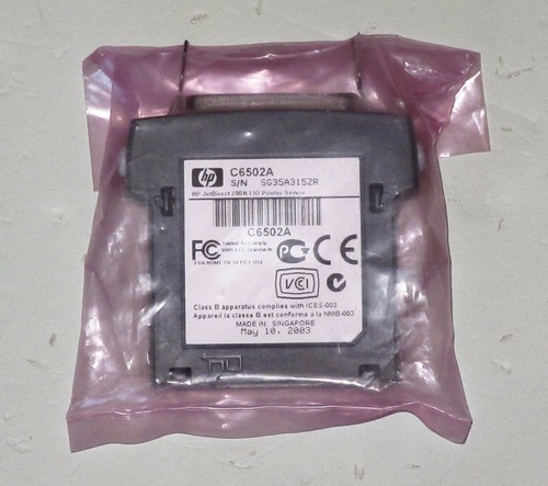 Serveur d'imprimante HP JetDirect 200N LIO C6502A (Centronics) authentique - NEUF et scellé - Photo 1 sur 4