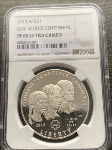 2013-W Girl Scouts Centennial $1 Commemorative Silver Dollar NGC PF69 Ultra Cam