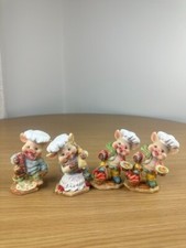 4 LOT VTG Collectible Decorative Pig Figurine Set Farm Home Decor