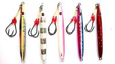 4, 5 x Sea Fishing Holographic Slow Pitch Jigging Lures 150g , 170g+Assist Hooks