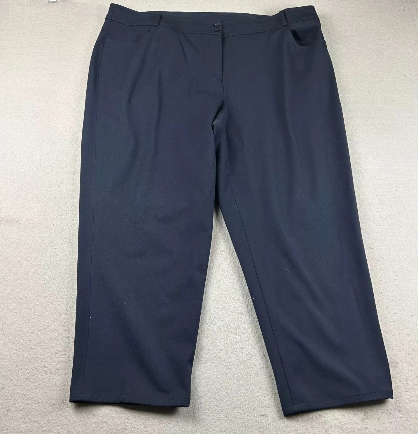 Talbots Pants Womens 22W Petites Blue Stretch Flat Front Straight Leg