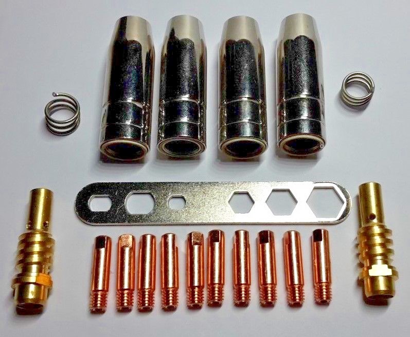 Verschleißteile Set´s MB 15/150 M6 0,8mm Stromdüsen, Gasdüse, Düsenstock MIG /MAG Verschleißteile Set´s MB 15/150 M6 0,8mm Stromdüsen, Gasdüse, Düsenstock MIG /MAG
