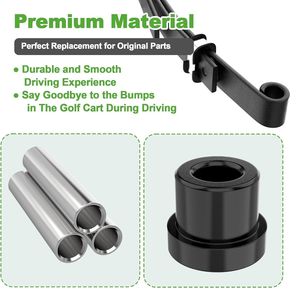 CADUFUELLY Rear Leaf Spring Bushing Kit For EZGO TXT/Medalist Golf Carts (1994-Present)
