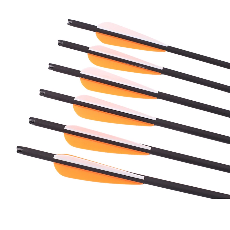 12 piezas pernos de ballesta de tiro con arco de 20 pulgadas flechas de eje de carbono media luna leva OD 8,8 mm Foto 3 de 4