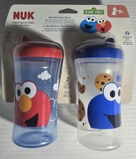 NUK Sesame Street Hard Spout 10 oz Cups 2 Pack Elmo Cookie Monster Kids Drinking