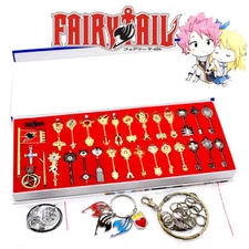 Anime Fairy Tail Lucy Celestial Spirit Magic Keys Keyring Keychain Set Pendants