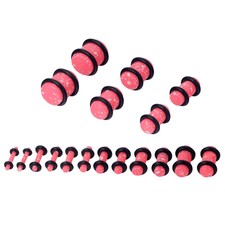 18pcs Pink Acrylic O-Ring Plug Ear Expander Gauge Stretcher Kit 14G-00G Piercing