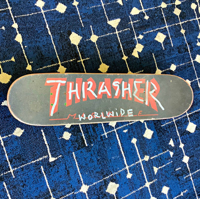 Thrasher Worldwide Complete Skateboard Black/Red/White Wood w/ Trucks Wheels