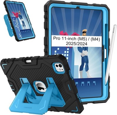 Case for iPad Pro 11-inch (M5) 2025 /(M4) 2024 Fully-Body Rugged Kickstand Cover