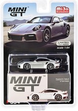 1/64 Mini GT Porsche 911 992 Turbo S (GT Silver Metallic) Diecast Car - MGT00354