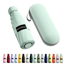 Travel Mini Compact Folding Umbrella with Case - UV Sun Rain Protection, Li...