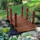 Decorative Wood Home Garden Pond Yard Arch Bridge Walkway 4.9ft.