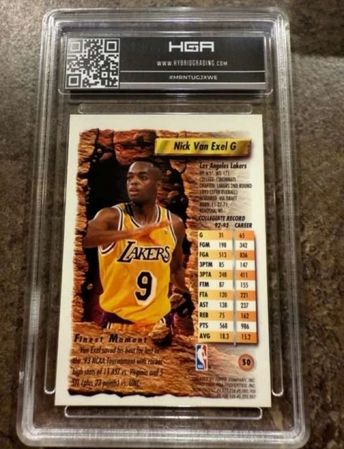 1993-94 Finest #50 Nick Van Exel RC Refractors HGA 9 - Image 2 of 2