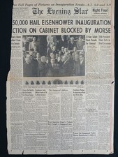 Jan 20 1953 Eisenhour / Nixon Inaguration, Washington Evening Star