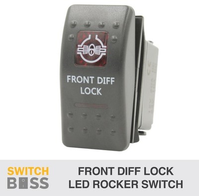 Rocker Switch FRONT DIFF LOCK - Red - LED 4x4 Boat Caravan Marine 12v