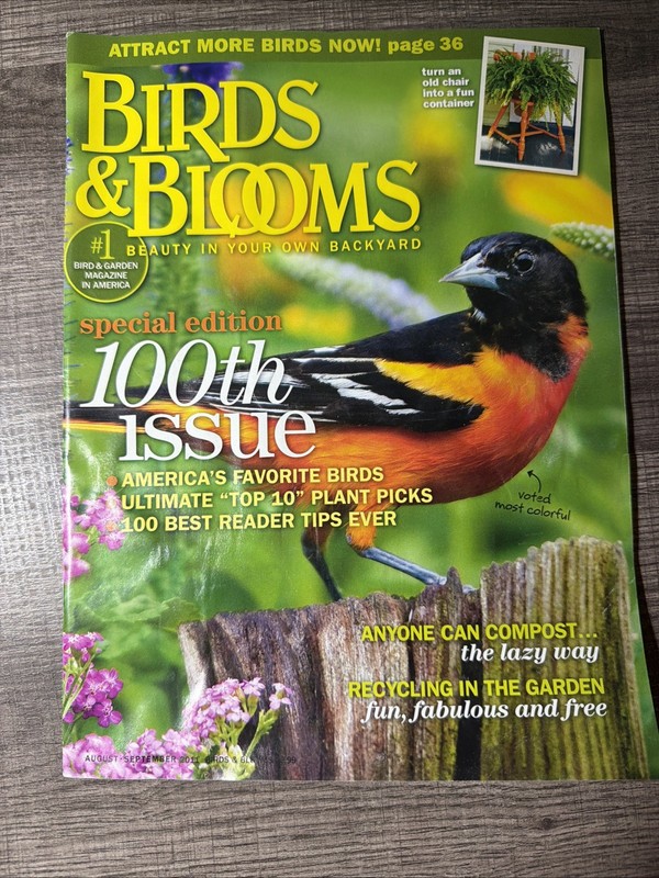 Birds & Blooms Magazine August September 2011 - 100th Issue