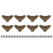 8 Pcs 1.46"x1.46"x2.05" Bronze Decorative Corner Protectors with Screws