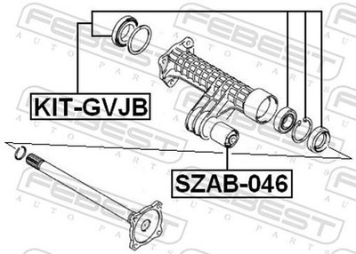For FEBEST KIT-GVJB REPAIR KIT, BALL BEARING REAR AXLE SHAFT
