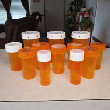 Empty Pill Bottles For Storage or Crafts Lot of 12 Assorted Size