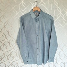 Taylor And Wright Easy Iron Dress Shirt 16" Collar Blue Green Teal LOng Sleeve