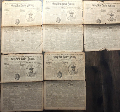 Lot of 5 Vintage German New York City Newspaper Sept. 1903
