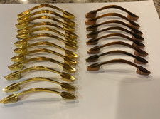 20 Vintage Mid Century Modern MCM Cabinet Drawer Pulls 8 Copper 12 Gold Tone