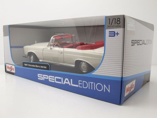 Mercedes 280 SE Cabrio (W111) 1966 crema modellino auto 1:18 Maisto - Foto 9 di 9