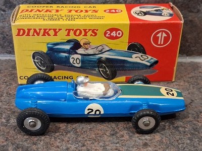 Dinky Toys #240 Cooper Rennwagen blau #20 Spun Hubs OVP 1963    