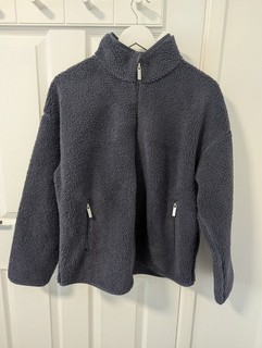 Sweaty Betty Plush Textured Zip Up Fleece Blue UK M/12 (Hardly Worn)