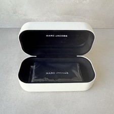 Marc Jacobs Large Glasses Sunglasses White Leather Hard Case Black Cloth Pouch