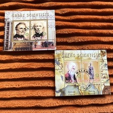 Malawi 2008 Great Scientists Souvenir Stamp Sheets x2