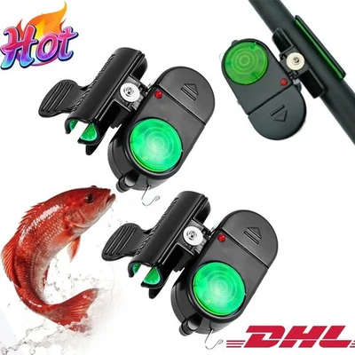 2 Elektronisch Bissanzeiger Fisch Bissmelder Licht & Ton Angeln Alarmglocke LED - Bild 1 von 4