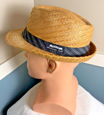 Original Panama Jack Men's Striped Band Fedora Straw Hat - Large 22"