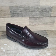 Rockport Preston Penny Mens Loafers Sz 7 M Casual Burgundy Leather Slip On Shoes