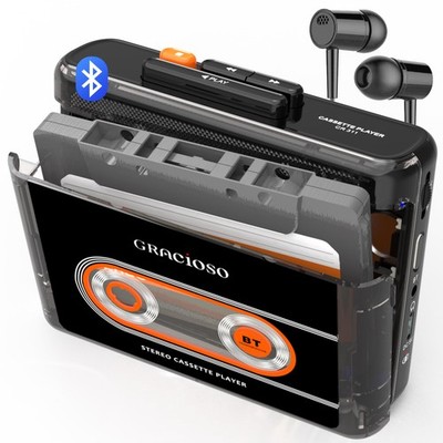 Bluetooth Cassette Tape Player with 1100mAH Rechargeable Battery, Compact Vin...