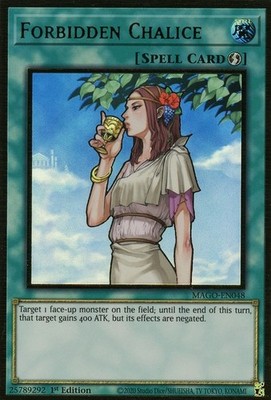 Yugioh! LP Forbidden Chalice - MAGO-EN048 - Premium Gold Rare - 1st Edition Ligh
