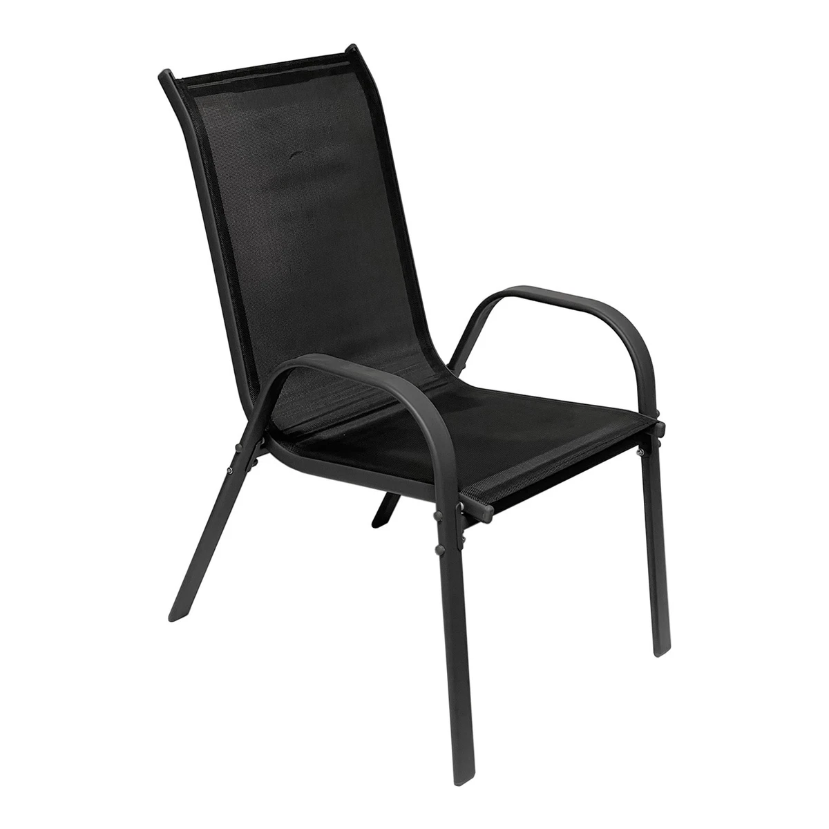 Silla apilable silla apilable de metal - textiles color antracita - negro
