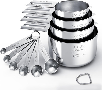 Stainless Steel Measuring Cups & Spoons Set, Cups and Spoons,Kitchen Gadgets for