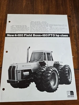 White Farm Equipment Tractors 180 PTO Field Boss Schlepper Traktor Prospekt b - Bild 1 von 2