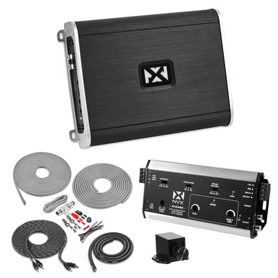 NVX VAD8402 840W 2-Channel Marine Amplifier w/ Line-Output Converter & Amp Kit