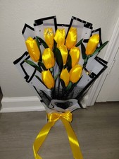 Ramo De Tulipanes Eternos Amarillo   Ideal Para Tu Persona favorita  