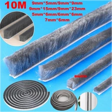 10M Draught Excluder Brush Pile Seal Door Window Self Adhesive Seals Wool Strip