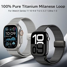 Titanium Milanese Loop Band For Apple Watch Ultra 3 2 1 49mm  Series 11 10