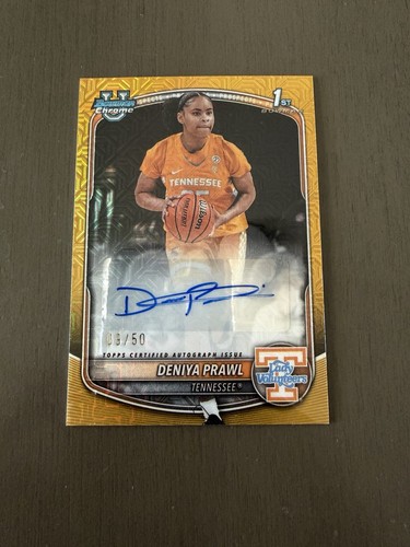 2026 Bowman Chrome - Deniya Prawl Gold /50 Auto 1st Bowman Tennessee