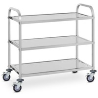Servierwagen Edelstahl Teewagen KüChenwagen Gastro Servierhilfe 3 Borde 4 RäDer