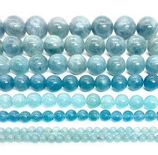 Blue Crystal Quartz Round Beads 4mm 6mm 8mm 10mm 12mm 14mm 16mm 15.5 in.