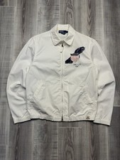 Polo Ralph Lauren Harrington Jacket P.R.L Co 1967 Full Zip White Men Size S