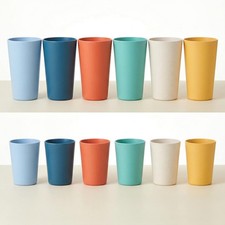 12 Pack Wheat Straw Cups, 6 Pcs 20 oz  6 Pcs 10 oz Unbreakable Drinking Cups, A