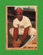 1962 Topps Set-Break #77 - Tony Taylor Phillies, Cubs - Beautiful MINT (read)