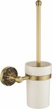 Antique Brass Toilet Brush  Holder Bathroom Wall Mounted Toilet Bowl Brush